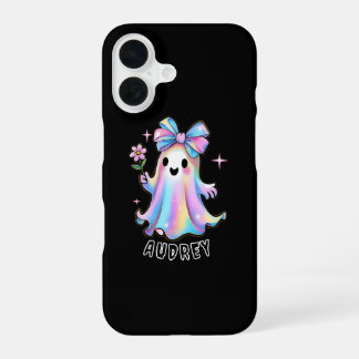 幽霊カラフルデザイン(弓と花) iPhone 16ケース