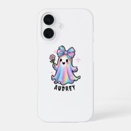 幽霊カラフルデザイン(弓と花) iPhone 16ケース