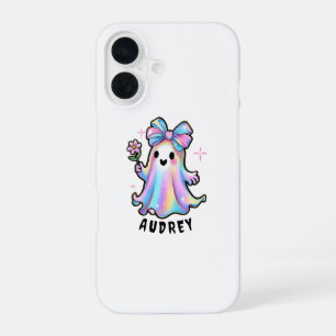 幽霊カラフルデザイン(弓と花) iPhone 16ケース