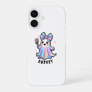 幽霊カラフルデザイン(弓と花) iPhone 16ケース