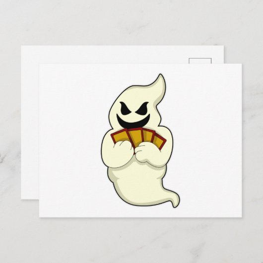 幽霊カードとトランプのポーカーのトランプのポーカー ポストカード (正面/裏面)