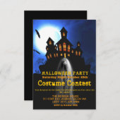 幽霊ガールハロウィ幽霊のよく出るーン衣装パーティーより小さい 招待状 (正面/裏面)