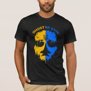 幽霊キエフウクライナ国旗戦闘機パイロット     Tシャツ