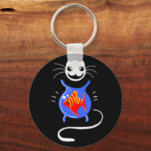 幽霊キティキャットキーチェーン キーホルダー (正面)