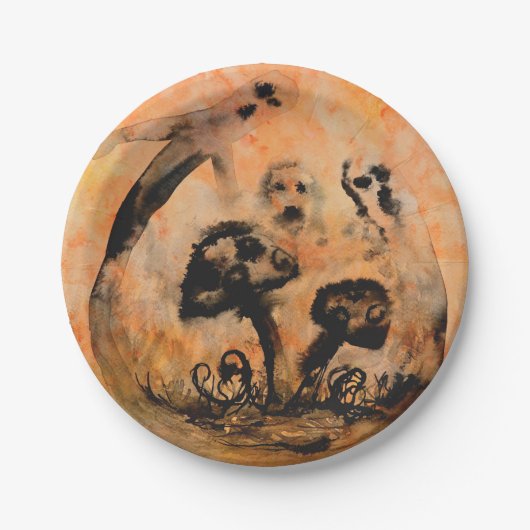 幽霊キノコ紙プレート ペーパープレート (正面)