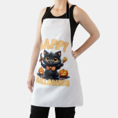 幽霊キャットティー、ハロウィンシャツ不気味、かわいい、ユニーズ エプロン (インサイチュ)