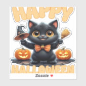 幽霊キャットティー、ハロウィンシャツ不気味、かわいい、ユニーズ シール (シート)