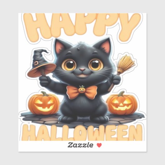 幽霊キャットティー、ハロウィンシャツ不気味、かわいい、ユニーズ シール (シート)