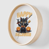 幽霊キャットティー、ハロウィンシャツ不気味、かわいい、ユニーズ 壁時計 (傾斜)