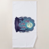 幽霊キャットパレード ビーチタオル (正面)