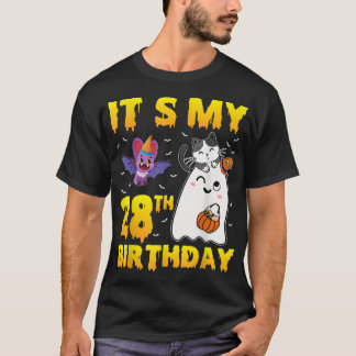 幽霊キャットパンプキンキャンディーコーンIts My 28誕生日 Tシャツ
