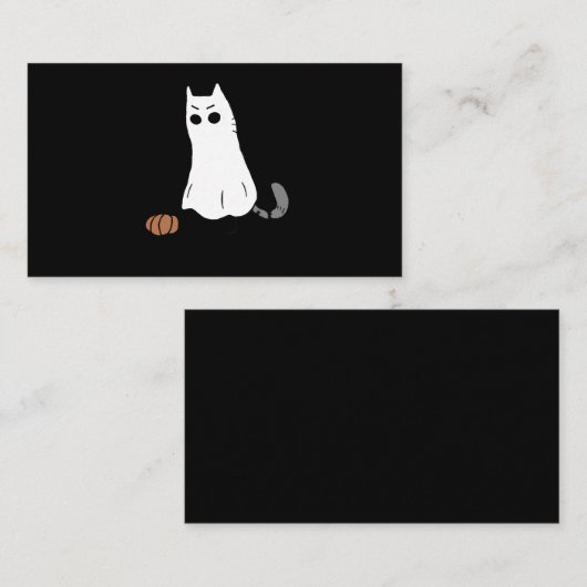 幽霊キャットパンプキンハロウィーン 名刺 (正面/裏面)