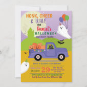 幽霊キャットパーティー誕生日パレードドライブバイトラック 招待状 (正面)