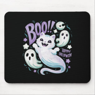 幽霊キャットブー子猫ハロウィーン マウスパッド