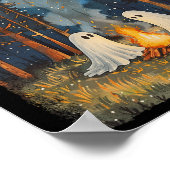 幽霊キャンプファイヤーキャンピングラバーフォレストゴシック ポスター (角)