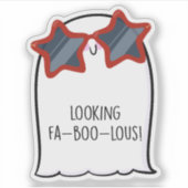 幽霊キュートハロウィーンアートオータム秋シーズン シール (正面)