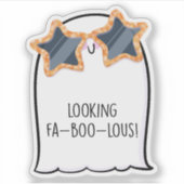 幽霊キュートハロウィーンアートオータム秋シーズン シール (正面)