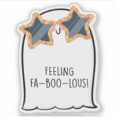 幽霊キュートハロウィーンアートオータム秋シーズン シール (正面)