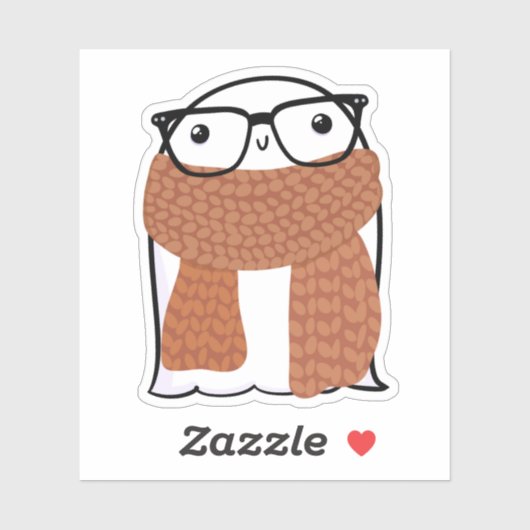 幽霊キュートハロウィーンアートオータム秋シーズン シール (シート)