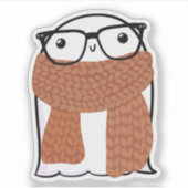 幽霊キュートハロウィーンアートオータム秋シーズン シール (正面)