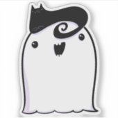 幽霊キュートハロウィーンアートオータム秋シーズン シール (正面)