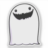 幽霊キュートハロウィーンアートオータム秋シーズン シール (正面)