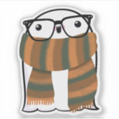 幽霊キュートハロウィーンアートオータム秋シーズン シール (正面)