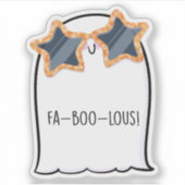 幽霊キュートハロウィーンアートオータム秋シーズン シール (正面)