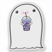 幽霊キュートハロウィーンアートオータム秋シーズン シール (正面)