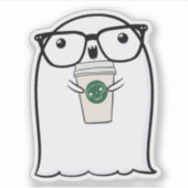 幽霊キュートハロウィーンアートオータム秋シーズン シール (正面)