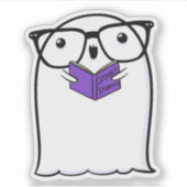 幽霊キュートハロウィーンアートオータム秋シーズン シール (正面)