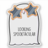 幽霊キュートハロウィーンアートオータム秋シーズン シール (正面)