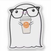 幽霊キュートハロウィーンアートオータム秋シーズン シール (正面)