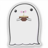 幽霊キュートハロウィーンアートオータム秋シーズン シール (正面)