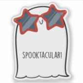 幽霊キュートハロウィーンアートオータム秋シーズン シール (正面)