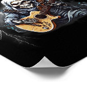 幽霊ギタクールーギタープレイヤースケルトン手Gui ポスター (角)