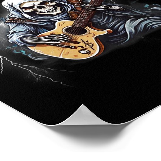 幽霊ギタクールーギタープレイヤースケルトン手Gui ポスター (角)