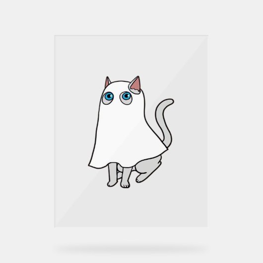 幽霊クラシックキャットTシャツ_1 アクリルサイン (正面)
