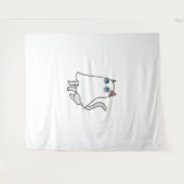 幽霊クラシックキャットTシャツ_1 タペストリー (正面(横))