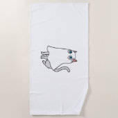 幽霊クラシックキャットTシャツ_2 ビーチタオル (正面)