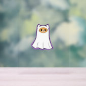 幽霊クラシックネコTシャツ_3 アクリルサイン (ニュートラル)