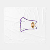 幽霊クラシックネコTシャツ_3 フリースブランケット (正面(横))