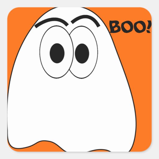 幽霊クリッターステッカー スクエアシール (正面)