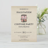 幽霊クローゲームかわいいおもしろいヴィンテージハロウィーン 招待状 (スタンド正面)