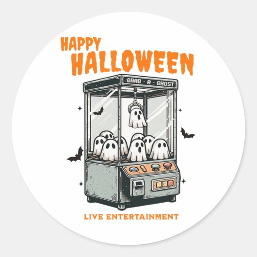 幽霊クローゲームハッピーハローウィン ラウンドシール (正面)