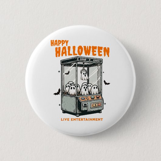 幽霊クローゲームハッピーハローウィン 缶バッジ (正面)