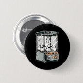 幽霊クローマシンを掴むアーケード面白いハロウィーンK 缶バッジ (正面&裏面)