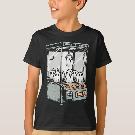 幽霊クローマシンを掴むアーケード面白いハロウィーンK Tシャツ (正面)