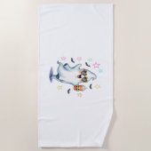 幽霊クールハロウィーンビベス ビーチタオル (正面)