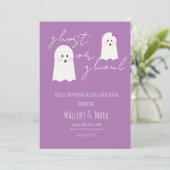 幽霊グールハローウィンパーティジェンダーリビールパープル 招待状 (スタンド正面)